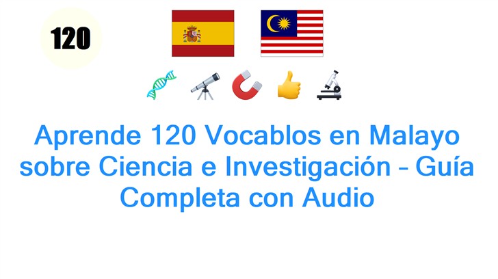 Aprende 120 Vocablos en Malayo sobre Ciencia e Investigación – Guía Completa con Audio